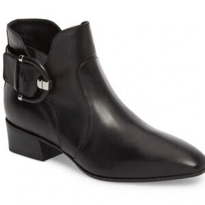 Aquatalia Fiamma Black Leather Booties - 8.5